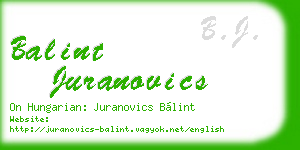 balint juranovics business card
